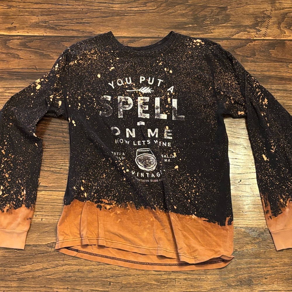 Black and Orange Graphic Long Sleeve Shirt